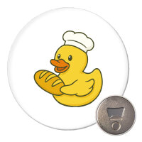 Magnet Quietscheente Bäckerei Comic Gummiente 59mm Kühlschrankmagnet