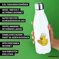 Edelstahl-Trinkflasche Quietscheente Bäckerei Comic Gummiente 500ml Wasserflasche