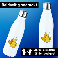 Trinkflasche Quietscheente Bäckerei Comic Gummiente 500ml Edelstahl Wasserflasche
