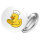 Button Quietscheente Bäckerei Comic Gummiente