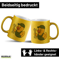 Glitzertasse Quietscheente Kfz-Mechatronik Comic...