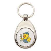 Schlüsselanhänger Quietscheente Kfz-Mechatronik Comic Gummiente Schlüsselring