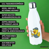 Trinkflasche Quietscheente Kfz-Mechatronik Comic Gummiente 500ml Edelstahl Wasserflasche