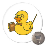 Magnet Quietscheente Lehrer Comic Gummiente 59mm...