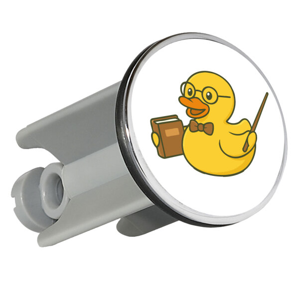 Waschbeckenstöpsel Quietscheente Lehrer Comic Gummiente 4cm