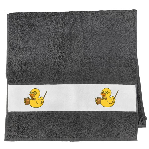 Handtuch Quietscheente Lehrer Comic Gummiente 50x100cm