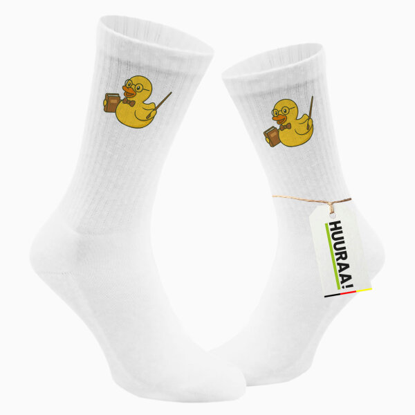 Unisex Socken Quietscheente Lehrer Comic Gummiente Baumwolle