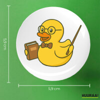 Button Quietscheente Lehrer Comic Gummiente