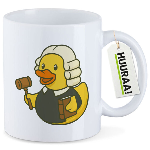 Kaffeetasse Quietscheente Jurist Comic Gummiente 330ml