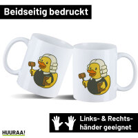 Kaffeetasse Quietscheente Jurist Comic Gummiente 330ml