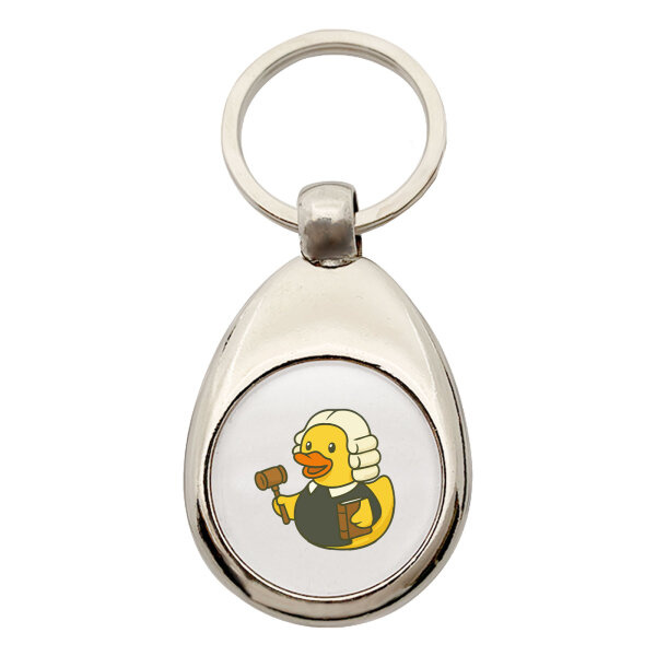 Schlüsselanhänger Quietscheente Jurist Comic Gummiente Schlüsselring