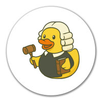 Aufkleber Quietscheente Jurist Comic Gummiente 10cm