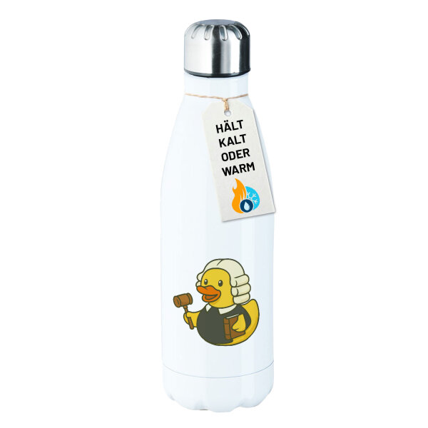 Edelstahl-Trinkflasche Quietscheente Jurist Comic Gummiente 500ml Wasserflasche