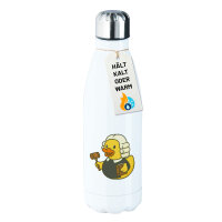Trinkflasche Quietscheente Jurist Comic Gummiente 500ml Edelstahl Wasserflasche