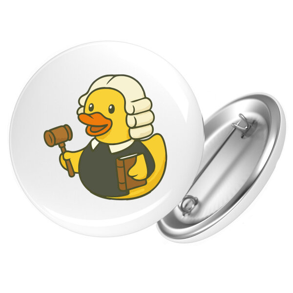 Button Quietscheente Jurist Comic Gummiente