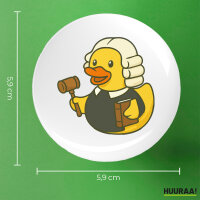 Button Quietscheente Jurist Comic Gummiente