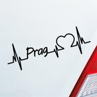 Autoaufkleber Prag Herzschlag  ca. 19x6cm