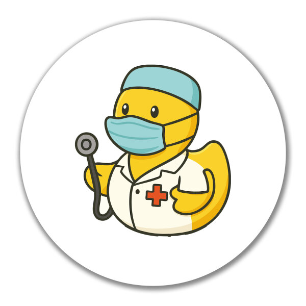 Aufkleber Quietscheente Medizin Comic Gummiente 10cm
