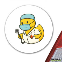 Aufkleber Quietscheente Medizin Comic Gummiente 10cm