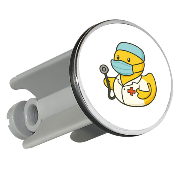 Waschbeckenstöpsel Quietscheente Medizin Comic Gummiente 4cm
