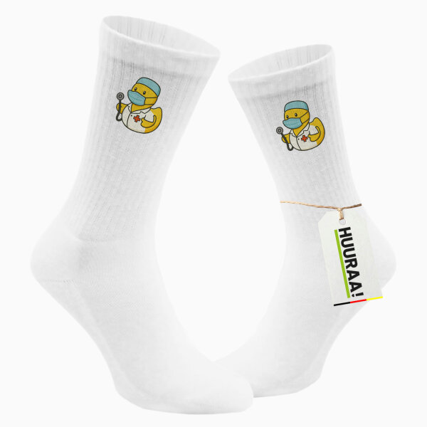 Unisex Socken Quietscheente Medizin Comic Gummiente Baumwolle