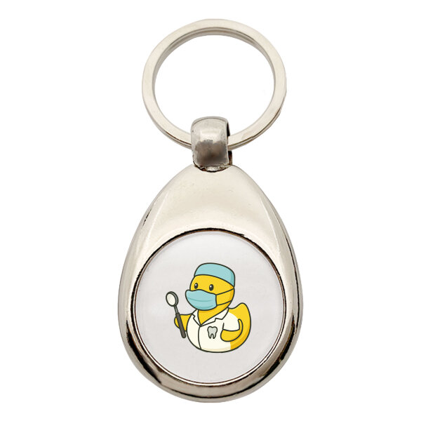 Schlüsselanhänger Quietscheente Zahnmedizin Comic Gummiente Schlüsselring