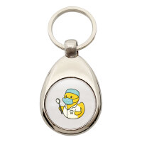Schlüsselanhänger Quietscheente Zahnmedizin Comic Gummiente Schlüsselring