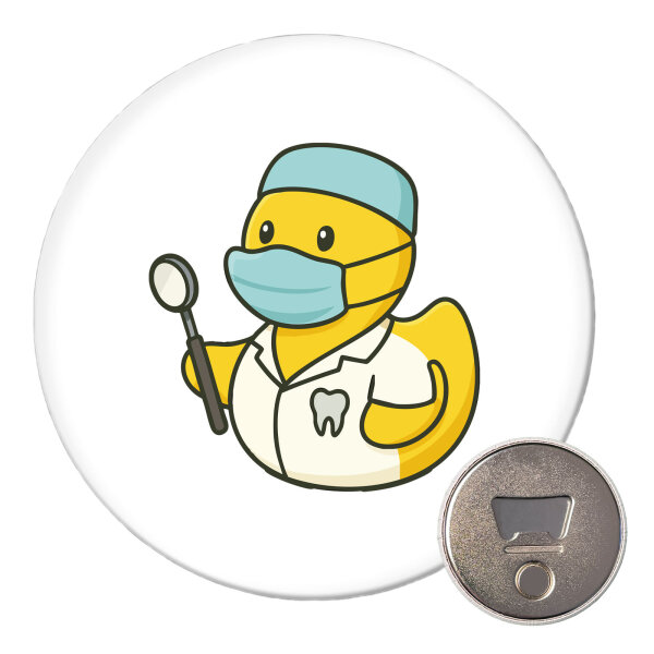 Magnet Quietscheente Zahnmedizin Comic Gummiente 59mm Kühlschrankmagnet