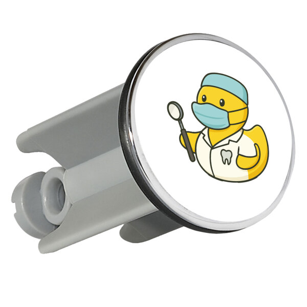 Waschbeckenstöpsel Quietscheente Zahnmedizin Comic Gummiente 4cm Abflussstopfen