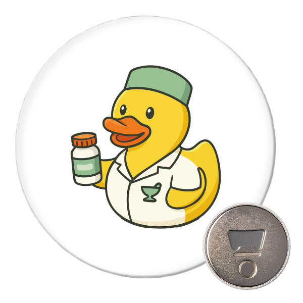Magnet Quietscheente Pharmazie Comic Gummiente 59mm Kühlschrankmagnet