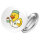 Button Quietscheente Pharmazie Comic Gummiente rund