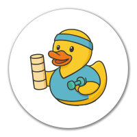 Aufkleber Quietscheente Physiotherapie Comic Gummiente 10cm