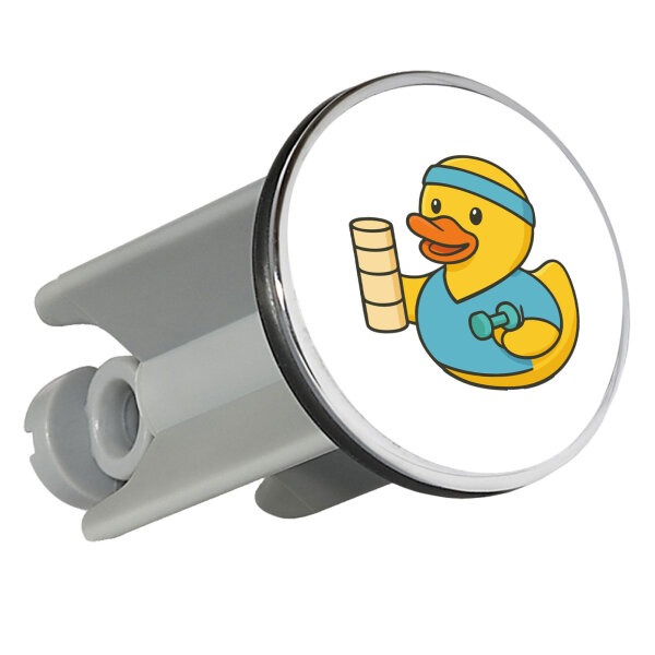 Waschbeckenstöpsel Quietscheente Physiotherapie Comic Gummiente 4cm Abflussstopfen