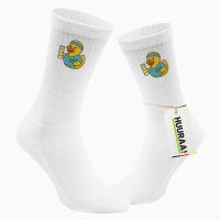Unisex Socken Quietscheente Physiotherapie Comic Gummiente Größe 37/46 White Motiv Tennissocken