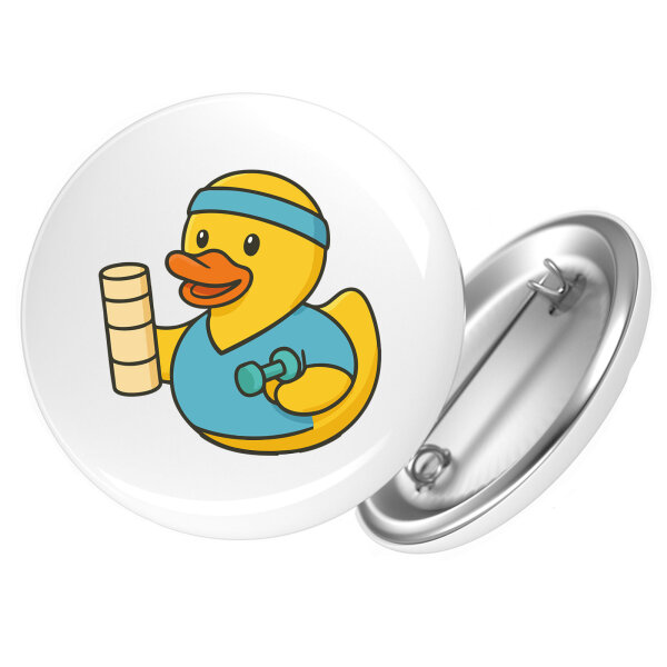 Button Quietscheente Physiotherapie Comic Gummiente rund