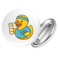 Button Quietscheente Physiotherapie Comic Gummiente rund