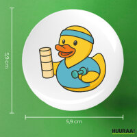 Button Quietscheente Physiotherapie Comic Gummiente