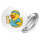 Button Quietscheente Physiotherapie Comic Gummiente rund