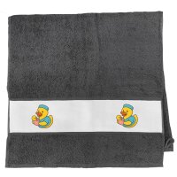 Handtuch Quietscheente Hebamme Comic Gummiente 50x100cm