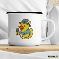 Emaille Tasse Quietscheente Journalismus Comic Gummiente 300ml Vintage Emaille Becher