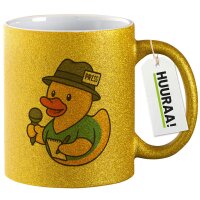Glitzertasse Quietscheente Journalismus Comic Gummiente...