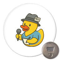 Magnet Quietscheente Journalismus Comic Gummiente 59mm Kühlschrankmagnet Flaschenöffner