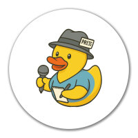 Aufkleber Quietscheente Journalismus Comic Gummiente 10cm