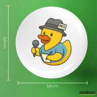 Button Quietscheente Journalismus Comic Gummiente