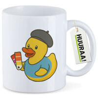 Kaffeetasse Quietscheente Grafikdesign Comic Gummiente 330ml