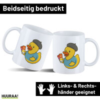 Kaffeetasse Quietscheente Grafikdesign Comic Gummiente 330ml