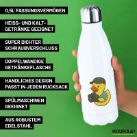 Trinkflasche Quietscheente Fotografie Comic Gummiente 500ml Edelstahl Wasserflasche