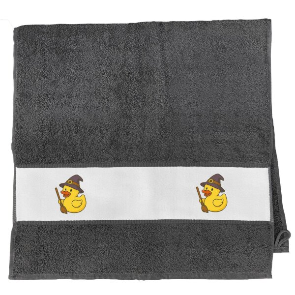 Handtuch Quietscheente Hexe Comic Gummiente 50x100cm