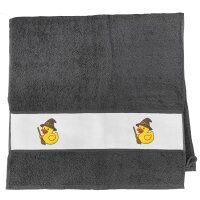 Handtuch Quietscheente Hexe Comic Gummiente 50x100cm