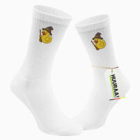 Unisex Socken Quietscheente Hexe Comic Gummiente Größe 37/46 White Motiv Tennissocken